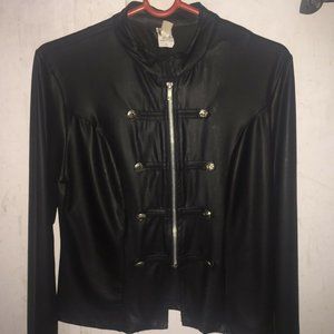 Women's black leather jacket